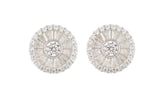 Classy Design Round Shape 925 Sterling Silver Earrings studded with CZ